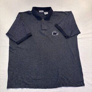 Vintage Pro Edge Penn State Cotton Navy Polo Shirt Mens Large Nittany Lions